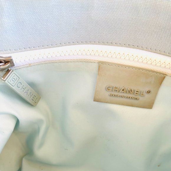 Chanel Bag Cc Surf Mini Beach Blue Canvas Tote - Picture 10 of 11